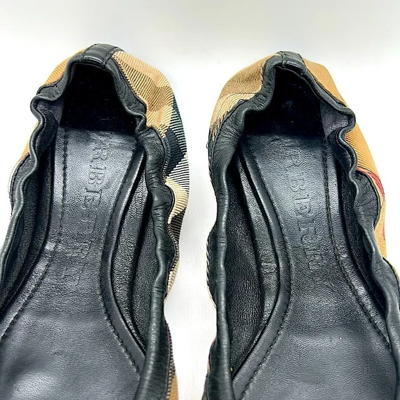 Burberry Authentic Classic Pattern Ballet Slip On Slipper Shoes **Sz 39.5/9.5** - Picture 3 of 10